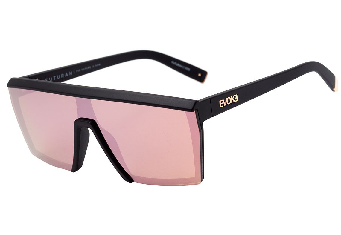 Óculos de Sol Evoke Futurah A12S Black Matte Gold/ Champagne Flash Mirror