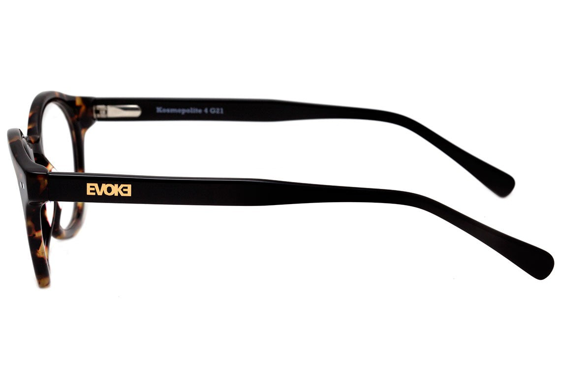 Evoke Kosmopolite 4 G21 Turtle Shine Gold Temple Black - Lente 4,9 cm - Grau