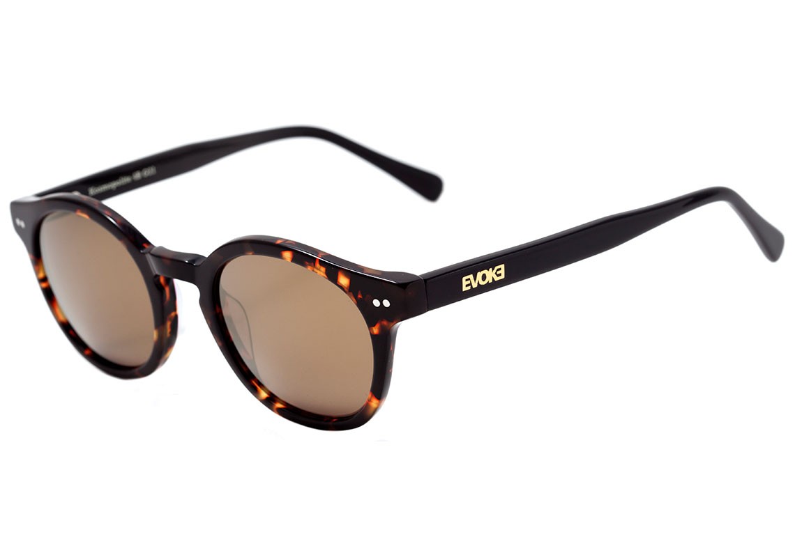 Óculos de Sol Evoke Kosmopolite 4B G21 Turtle Temple Black Shine/ Gold Flash