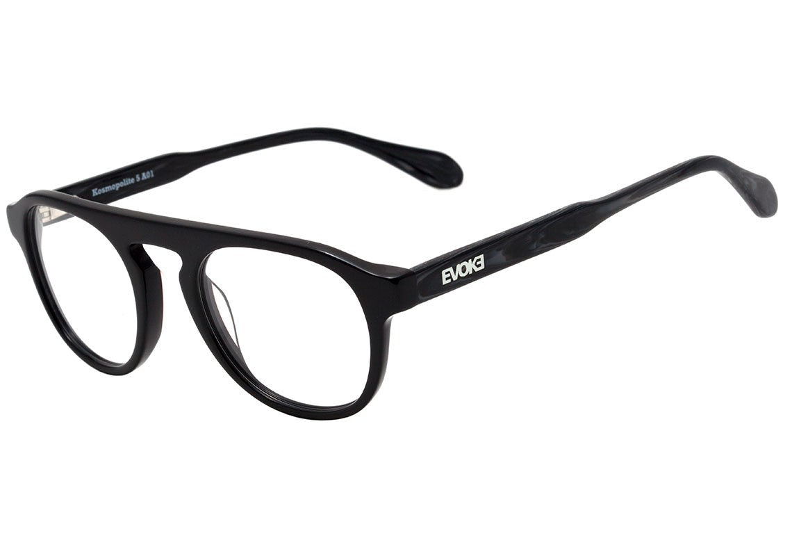 Evoke Kosmopolite 5 A01 Black Shine Temple Black Wood - Lente 4,8 cm - Grau