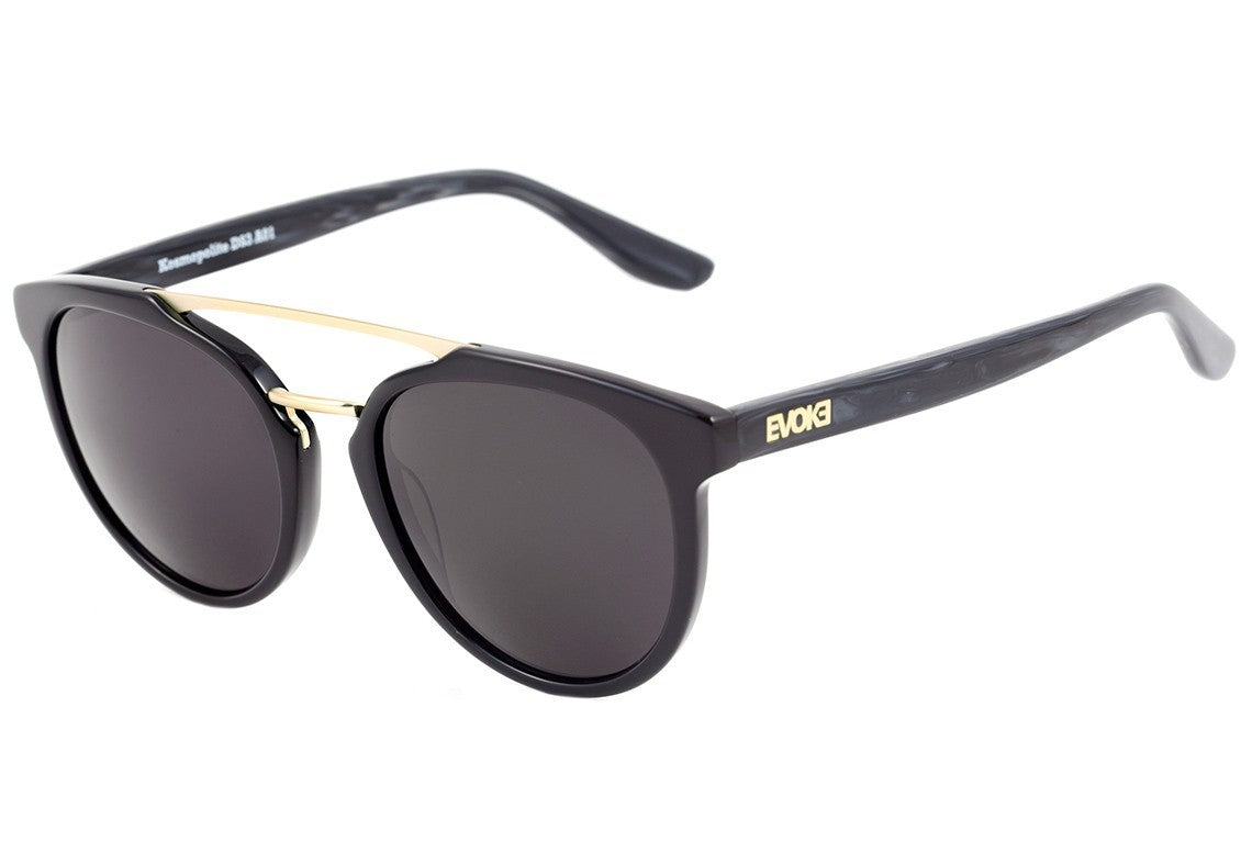 Evoke Kosmopolite Ds3 A01 Black Shine Temple Black Wood Gold