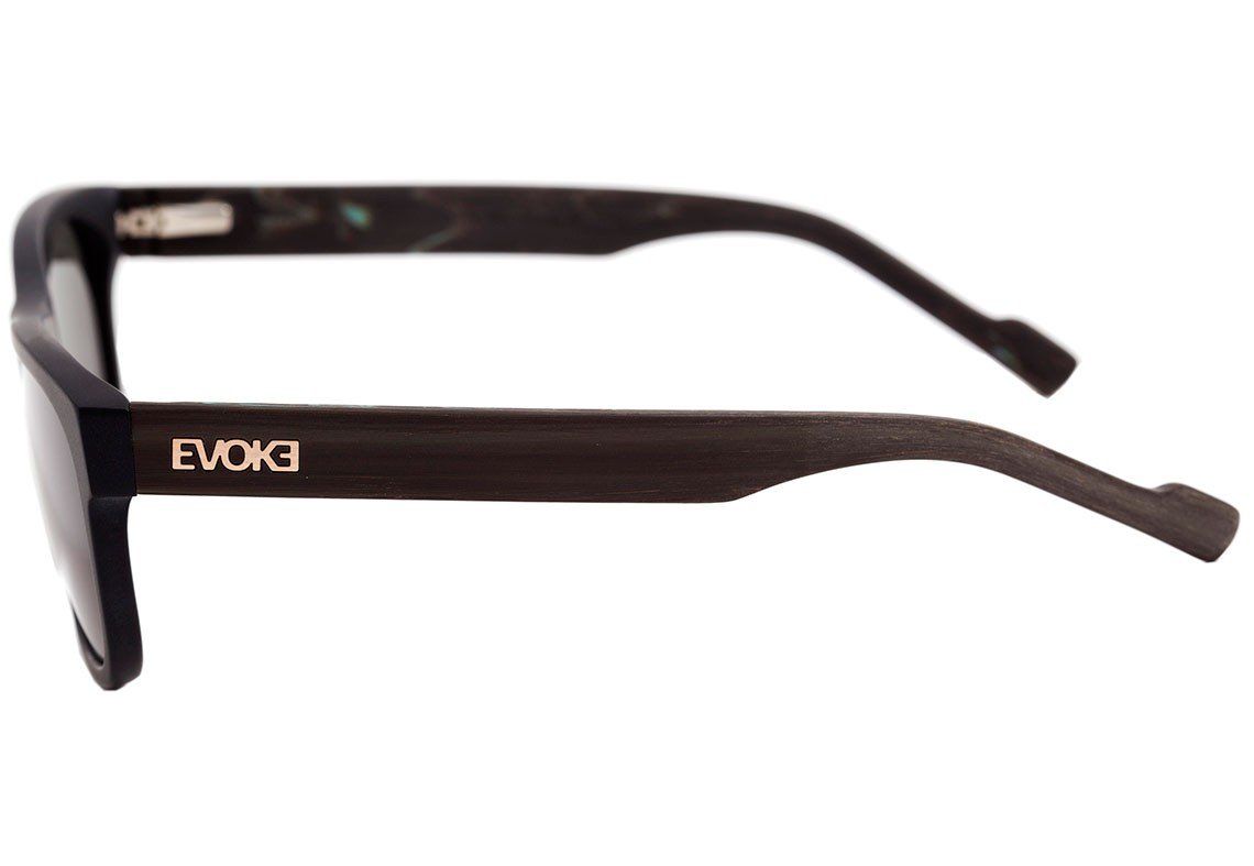 Óculos de Sol Evoke On The Rocks III A01S Matte Black Temple Wood / G15 Green