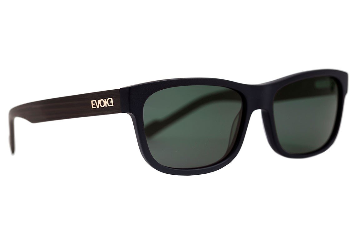 Óculos de Sol Evoke On The Rocks III A01S Matte Black Temple Wood / G15 Green