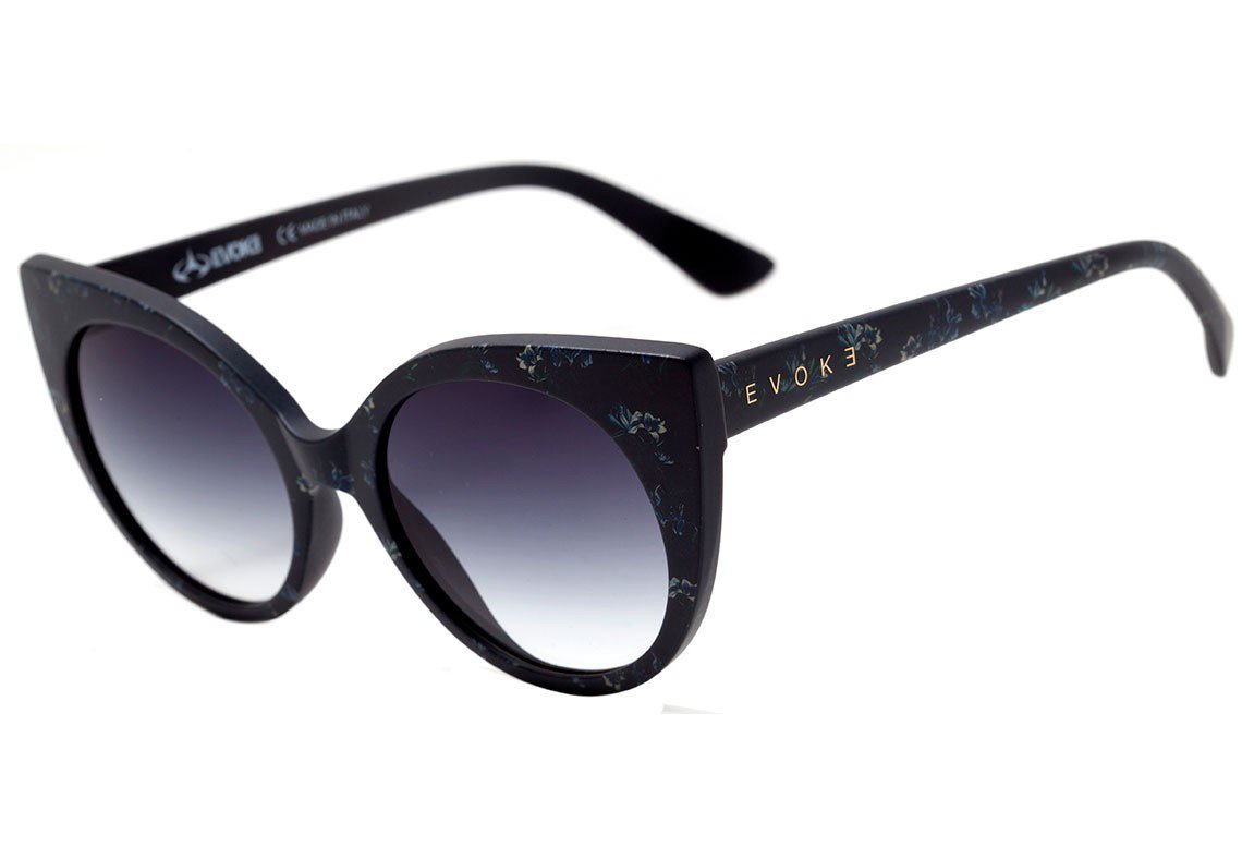 Óculos de Sol Evoke Super Cat Ta01 Black Matte Thermo Flowers/ Gray Gradient