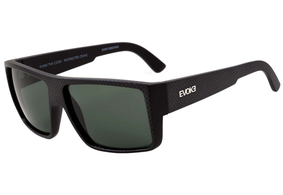 Óculos de Sol Evoke The Code Black With Signs / G15 Green - Lente 5,8 cm