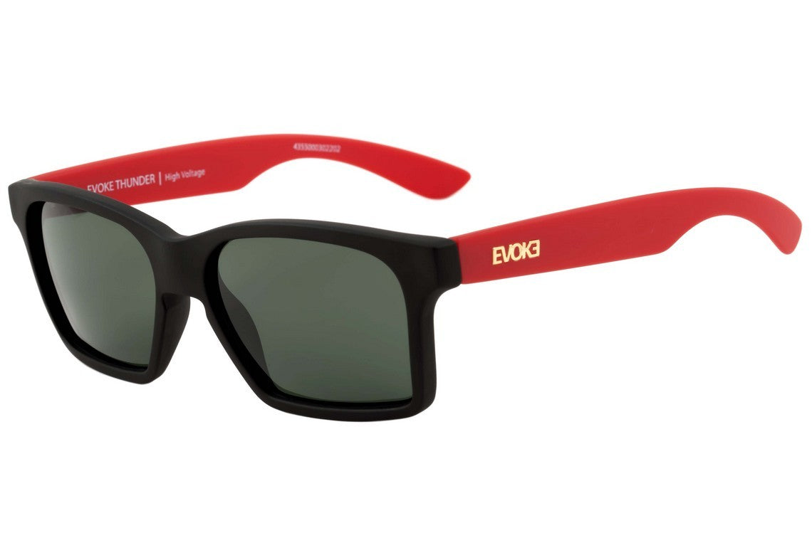 Óculos de Sol Evoke Thunder Black Temple Red / G15 Green - 55 mm