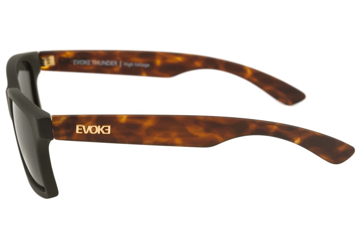 Óculos de Sol Evoke Thunder Black Temple Turtle Matte/ Gray