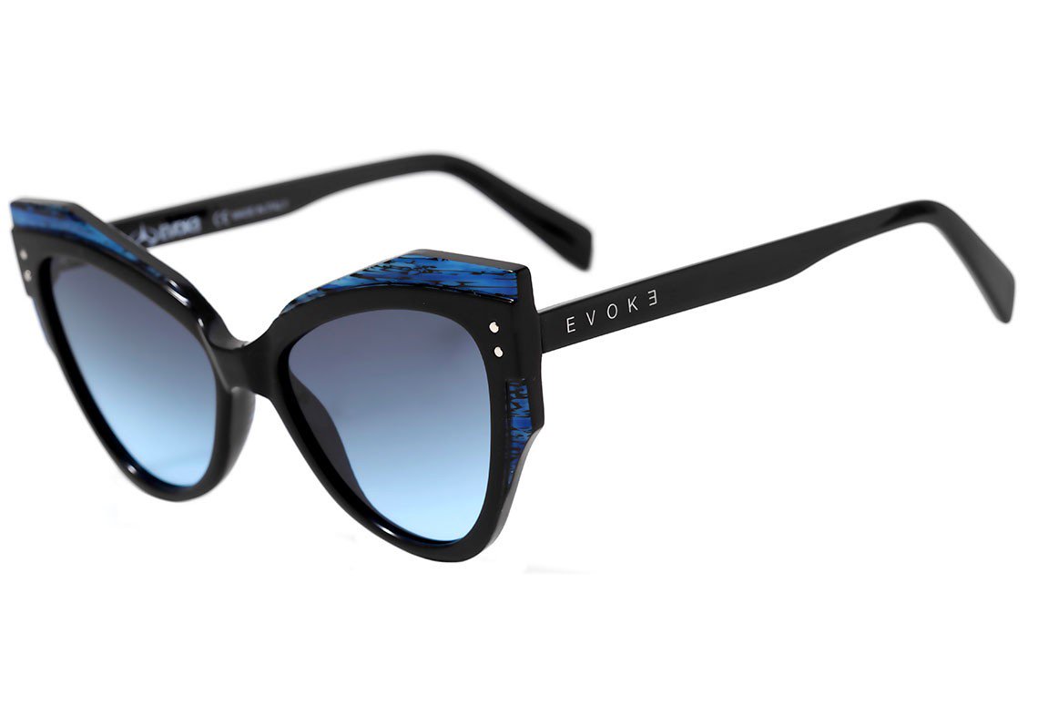 Evoke Unique A11 Black Shine Butterfly Blue / Blue Gradient - Lente 4,6 cm - Sol