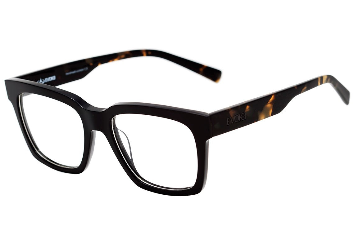 Óculos de Grau Evoke Uprise III A01 Black Temple Demi Graphite - Lente 5,3 Cm