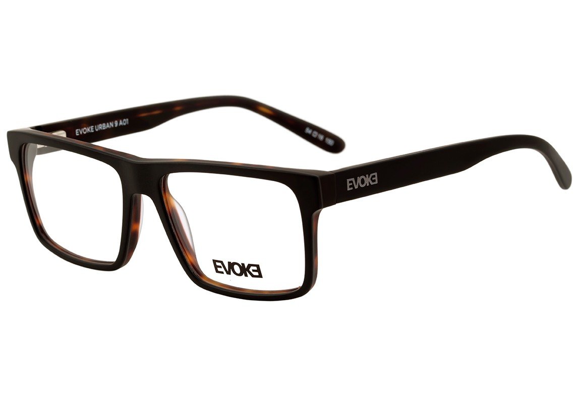 Evoke Urban 09 A01 Black Matte Temple Turtle Brown - 54 mm