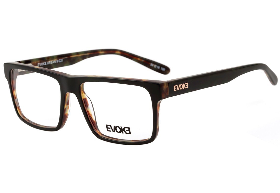 Evoke Urban 09 G21 Black Shine Temple Turtle Brown - 54 mm - Grau