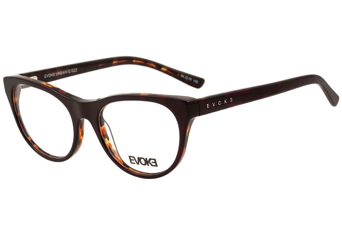 Óculos de Grau Evoke Urban 12 G22 Purple Shine Temple Turtle Brown - 54 mm