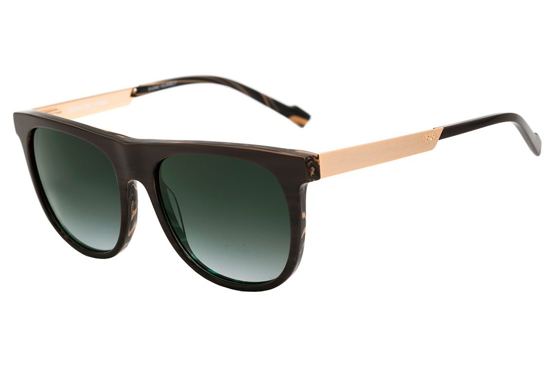 Óculos de Sol Evoke Volt 01 H01S Wood Brown Gold / G15 Green - Lente 5,5 cm