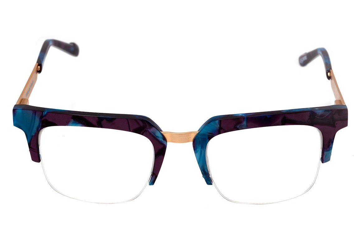 Óculos de Grau Evoke Volt 07 G23 Blue Marble Temple Gold - 50 mm