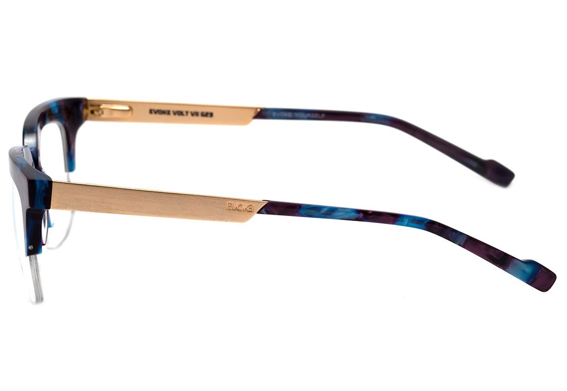 Óculos de Grau Evoke Volt 07 G23 Blue Marble Temple Gold - 50 mm