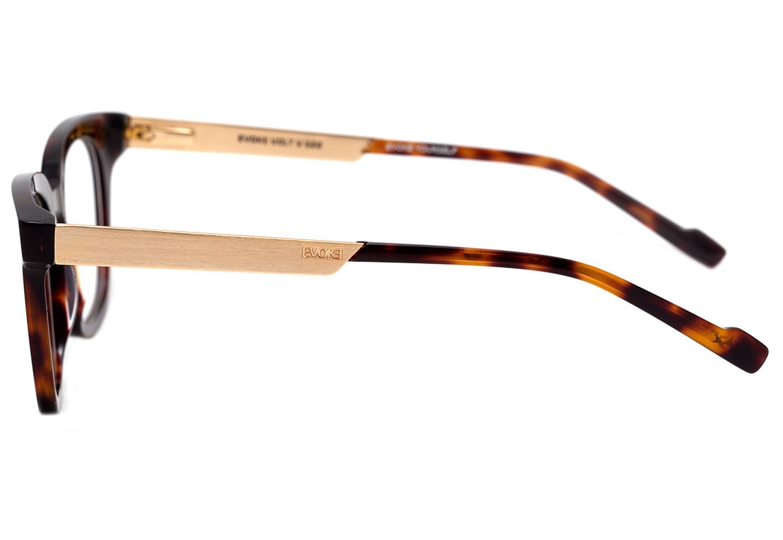 Evoke Volt V G22 Turtle Shine Temple Gold - Lente 4,9 cm  - Grau