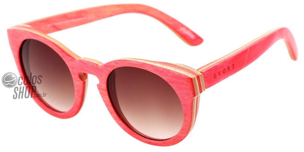 Óculos de Sol Evoke Wood Series 03 Madeira Maple Collection - Pink/ Brown Degradê