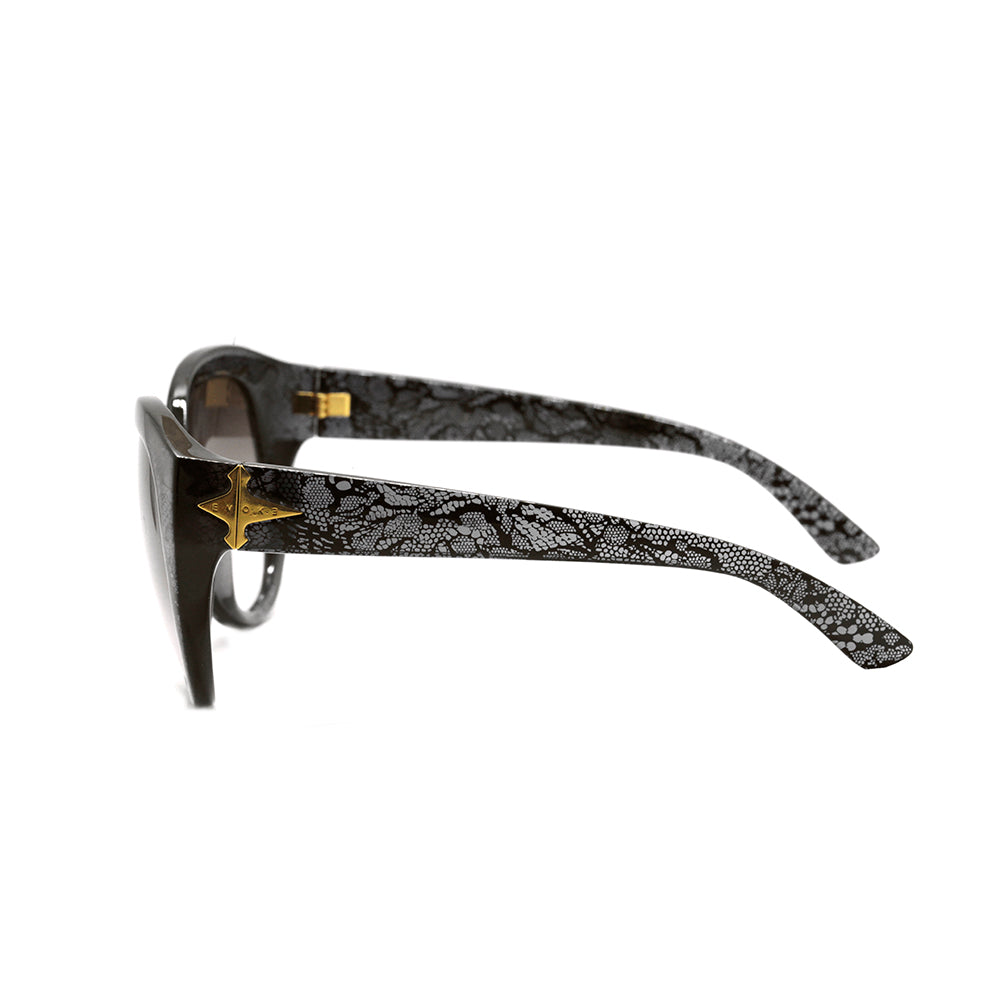 Óculos de Sol Evoke Déjà Vu Cat Style Dark Lace Gold / Brown Degradê - Lente 5,7 cm