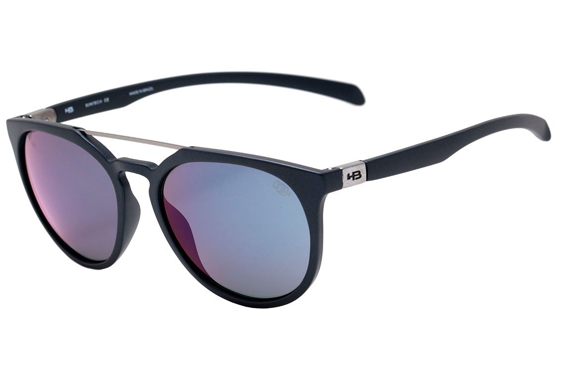 Óculos de Sol HB Burnie Gloss Black / Gray Unico - 56 mm Matte Navy/ Blue Chrome Unico