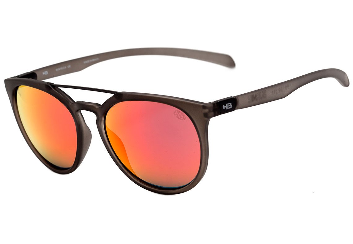 Óculos de Sol HB Burnie Gloss Black / Gray Unico - Lente 5,6 cm Matte Onyx/ Red Chrome Unico