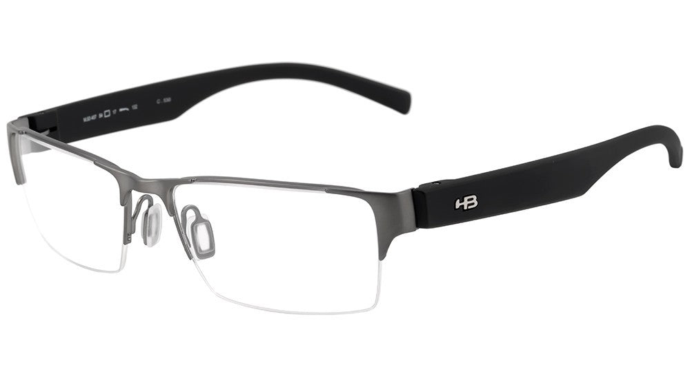 Óculos de Grau HB Duotech M 93407 Matte Nickel / Matte Black - Lente 5,4 cm
