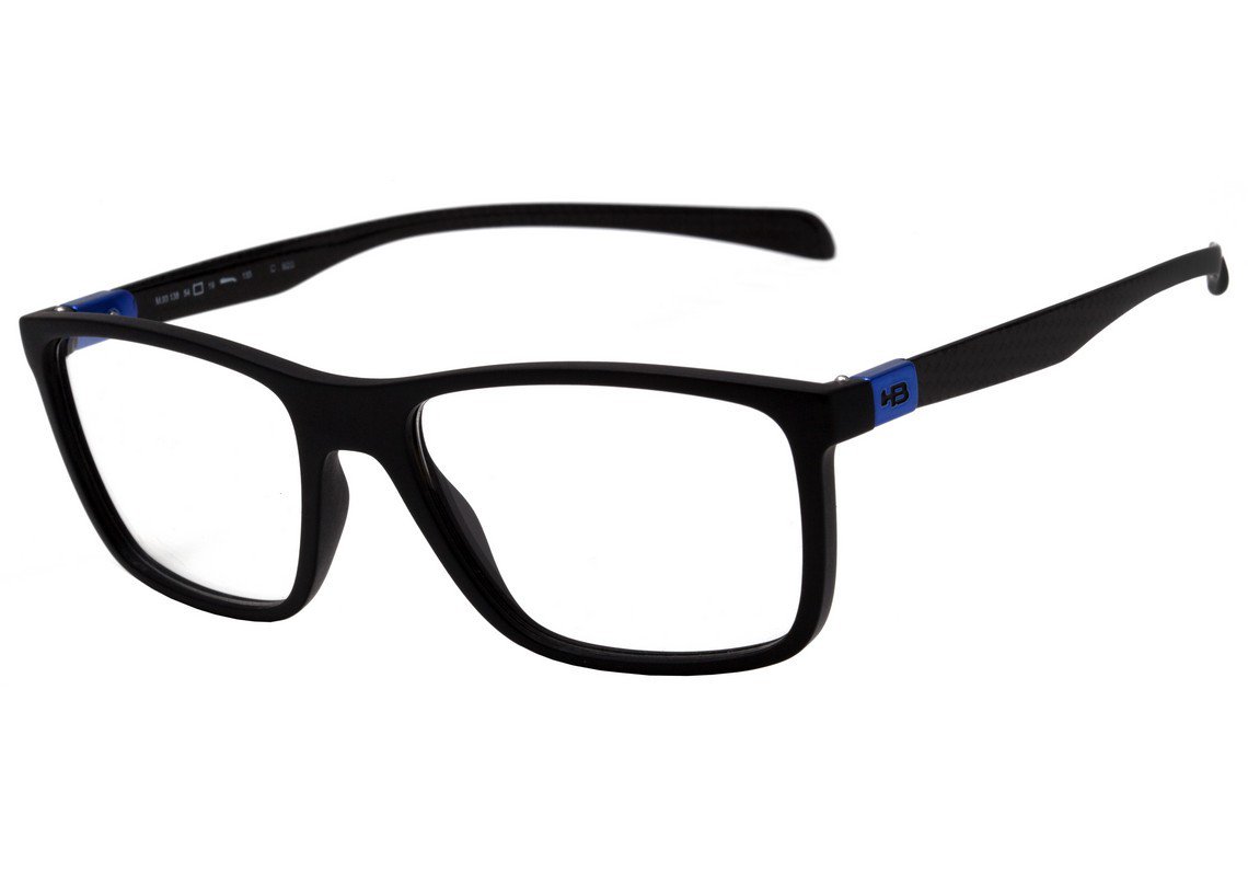 Óculos de Grau HB Duotech M 93138 Matte Black / Carbon Fiber D. Blue - 54 mm