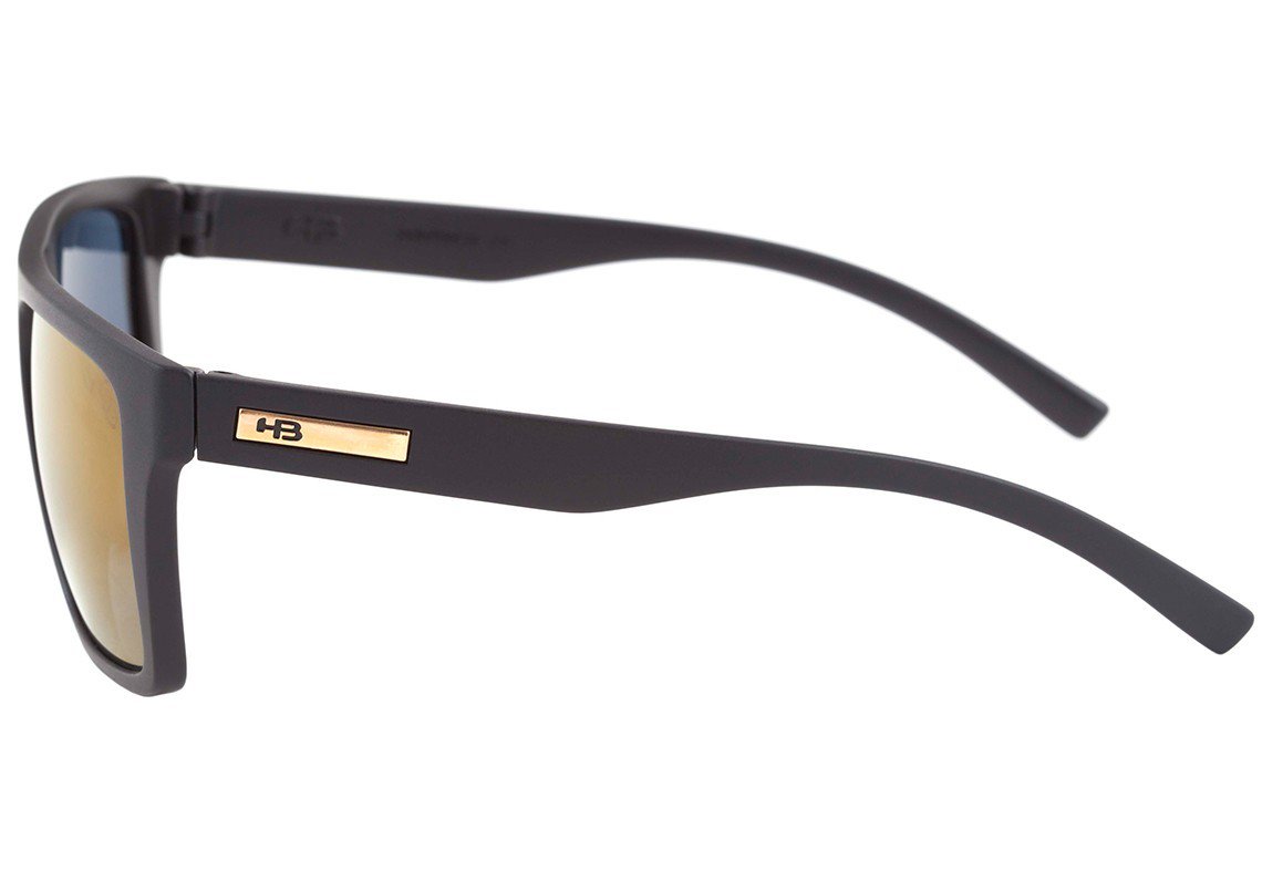 Óculos de Sol HB Floyd Matte Black / Gold Espelhado - Lente 5,7 cm