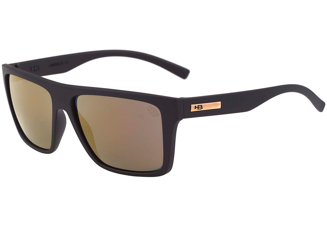 Óculos de Sol HB Floyd Matte Black / Gold Espelhado - Lente 5,7 cm