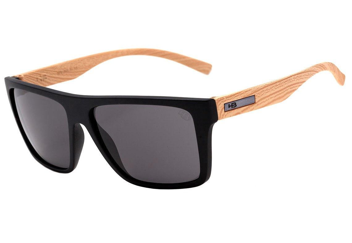 Óculos de Sol HB Floyd Matte Black Wood / Gray - Lente 5,7 cm - Oculos Shop