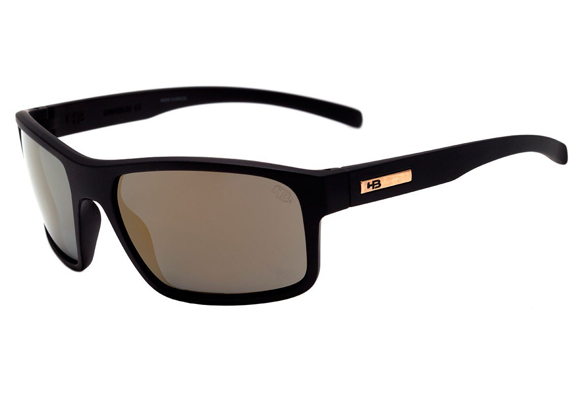 Óculos de Sol HB Overkill Matte Black / Gray Polarized - 60 mm Matte Black/ Gold Espelhado