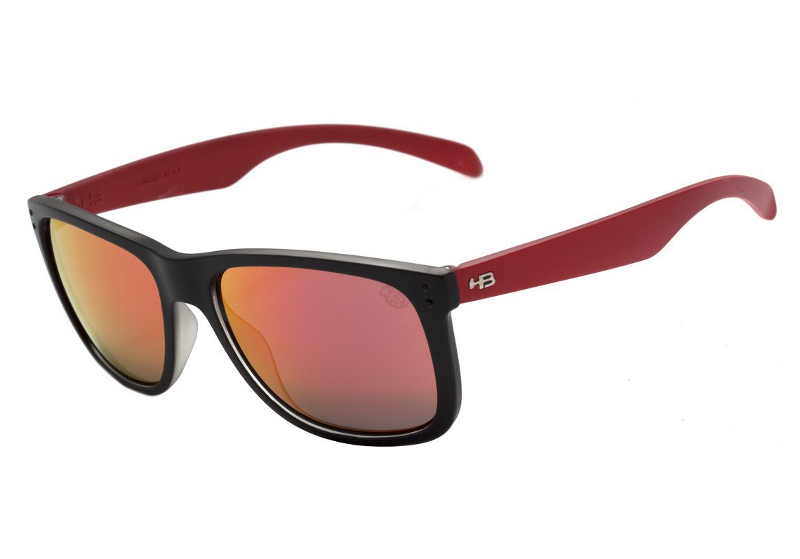 Óculos de Sol HB Ozzie Matte Black / Gray Polarizado - 55 mm Matte Black Red/ Red Espelhado