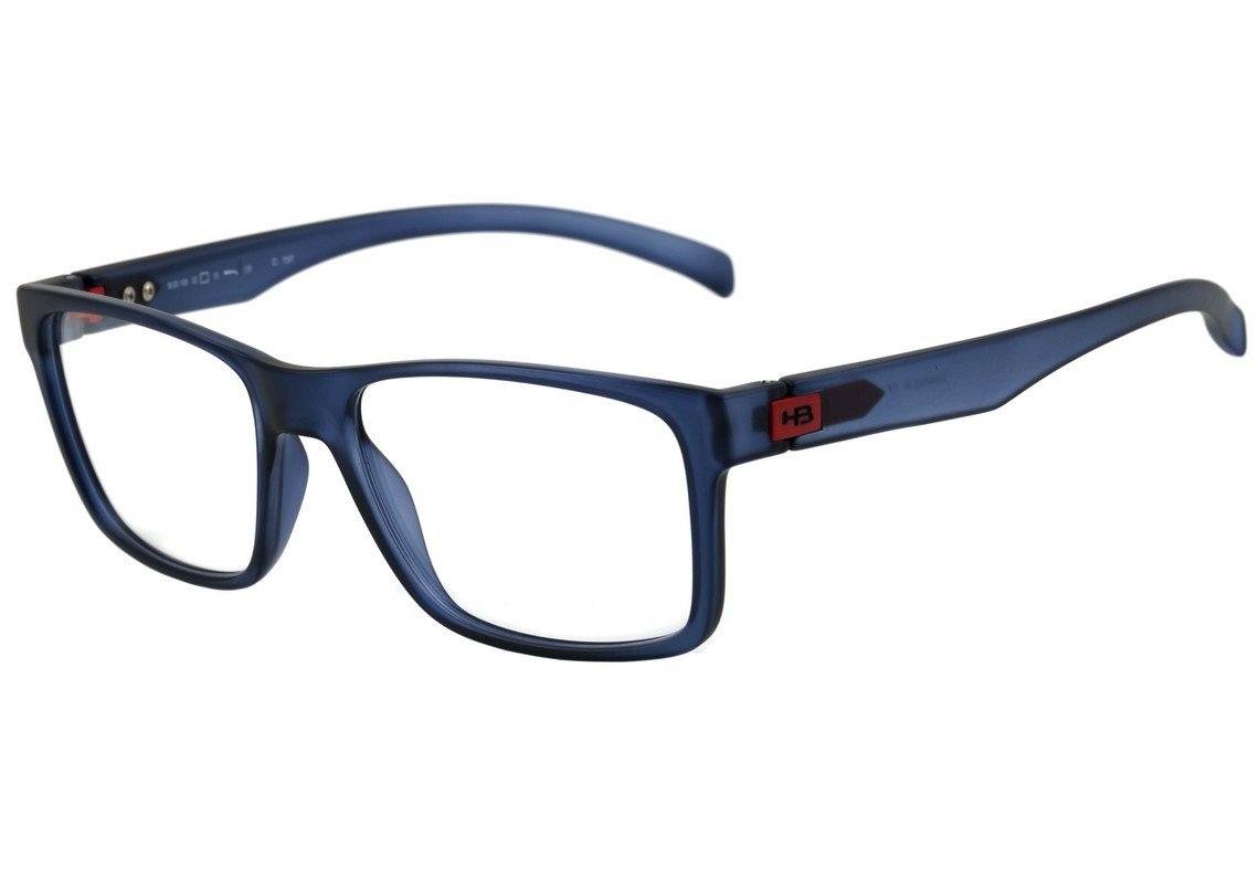 Óculos de Grau HB Polytech M 93108 Matte Black D. White - 52 mm Gloss Black D. Blue - 52 mm