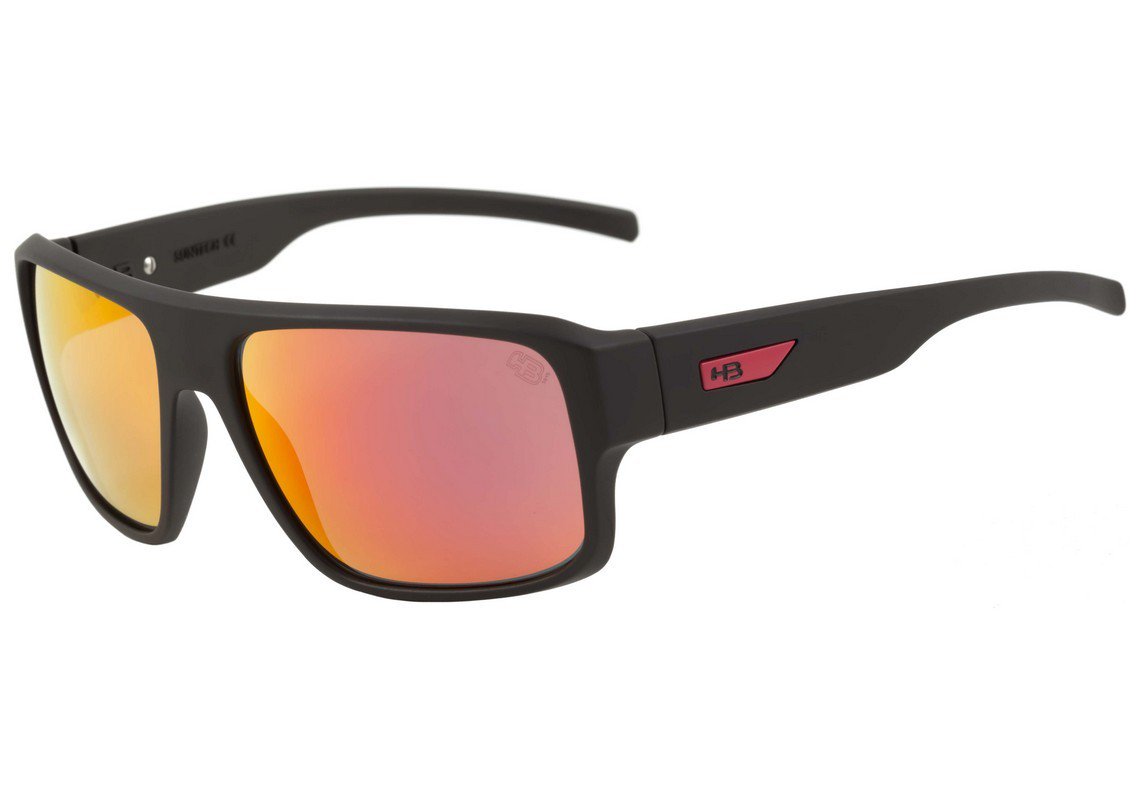 Óculos de Sol HB Redback Matte Café Bege / Brown - 59 mm Matte Black D. Red/ Red Espelhado