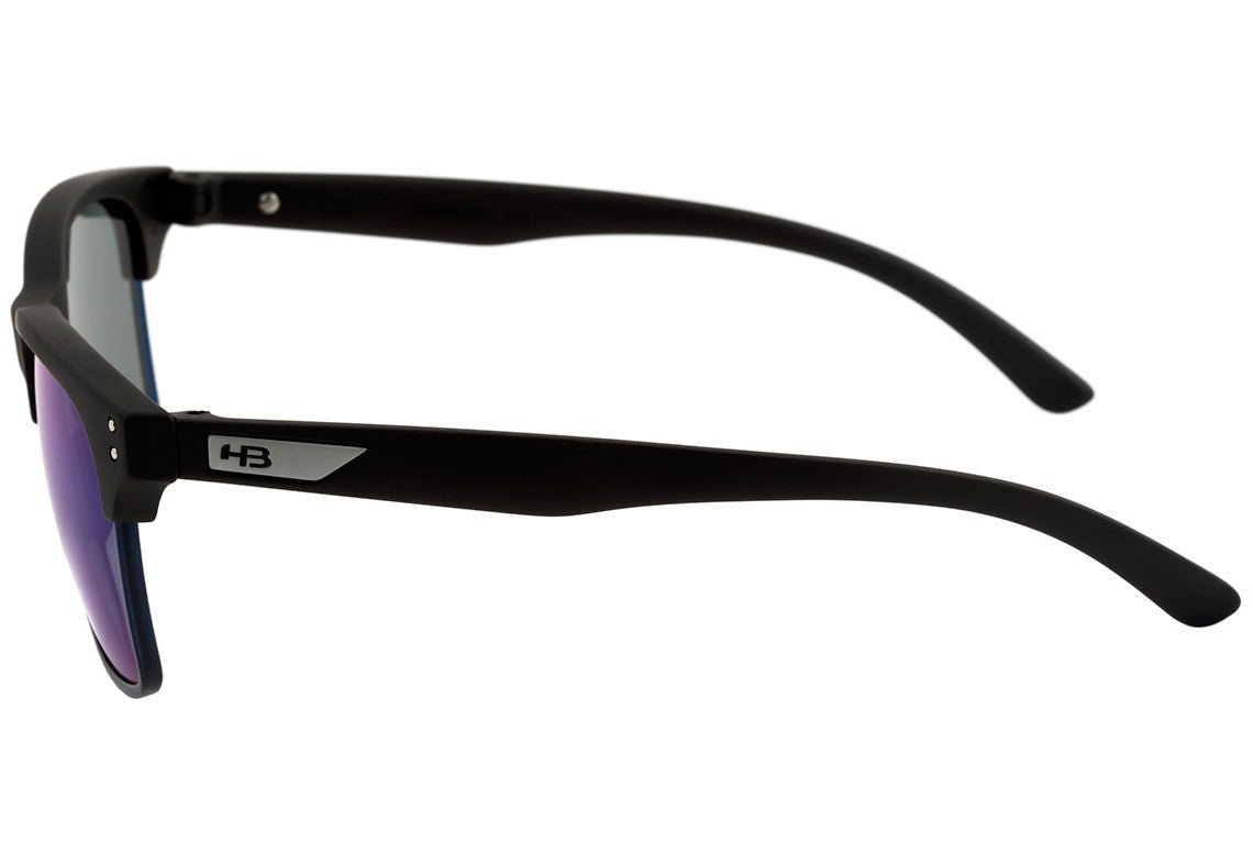 Óculos de Sol HB Slam Fish Matte Black/ Blue Espelhado