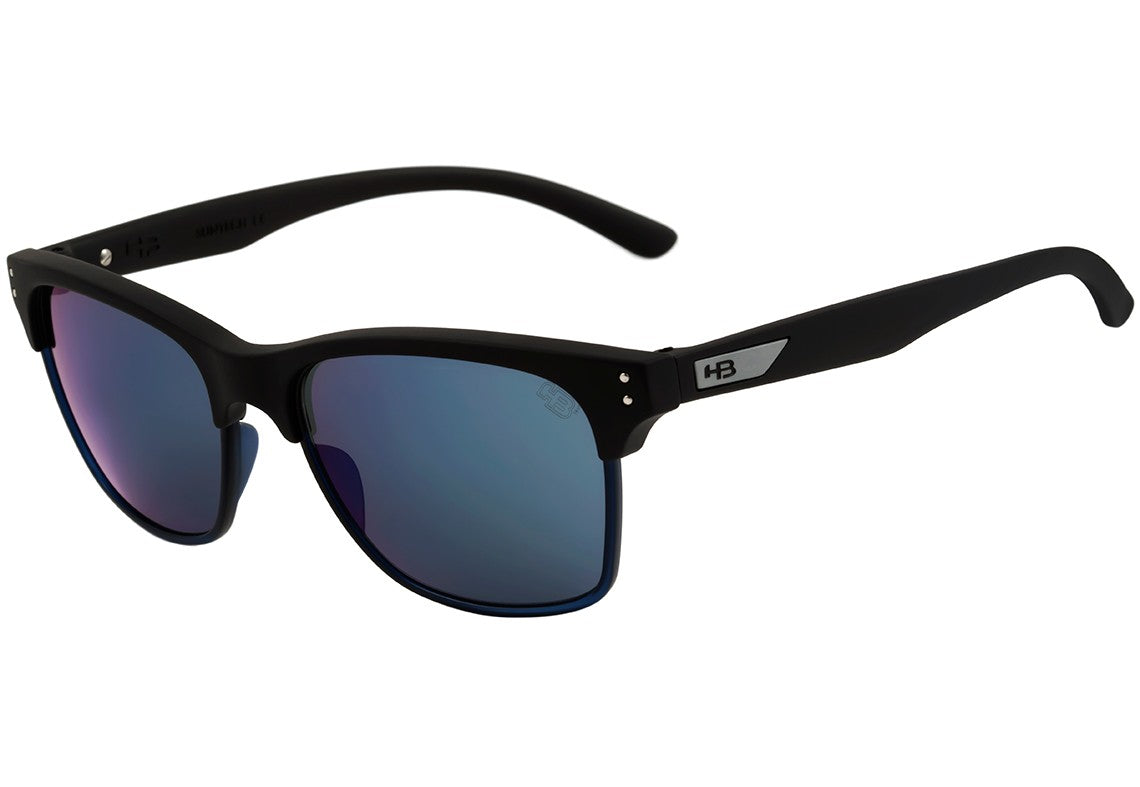Óculos de Sol HB Slam Fish Matte Black/ Blue Espelhado