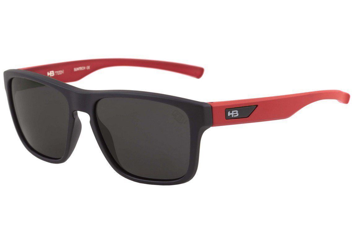 Óculos de Sol HB Teen H-Bomb Matte Black Red / Gray - 49 mm