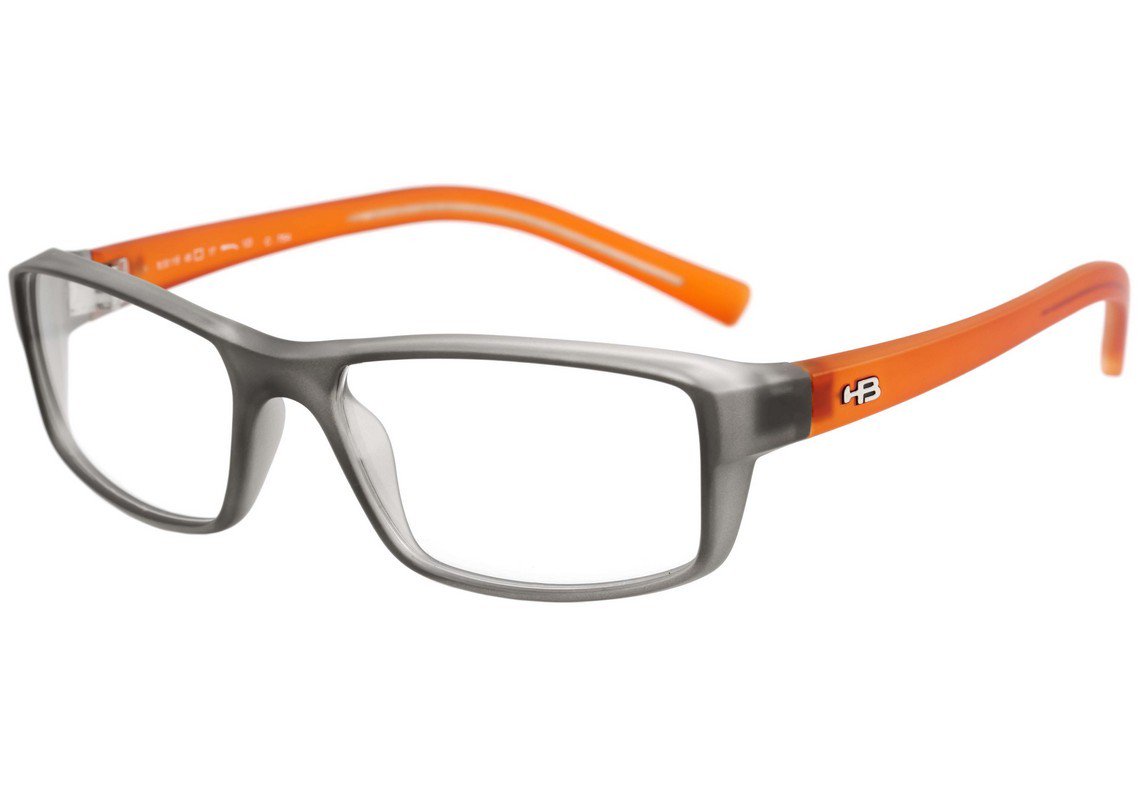 Óculos de Grau HB Teen Polytech M 93115 Matte Black - Lente 4,9 cm Matte Onyx/ Glassy Orange - Lente 4,9 Cm