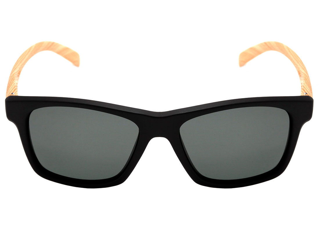 Óculos de Sol HB Unafraid Matte Black Wood / Gray Polarized Unico - Lente 5,5 cm