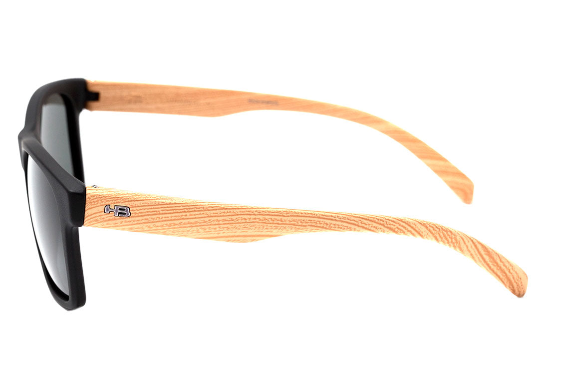 Óculos de Sol HB Unafraid Matte Black Wood / Gray Polarized Unico - Lente 5,5 cm