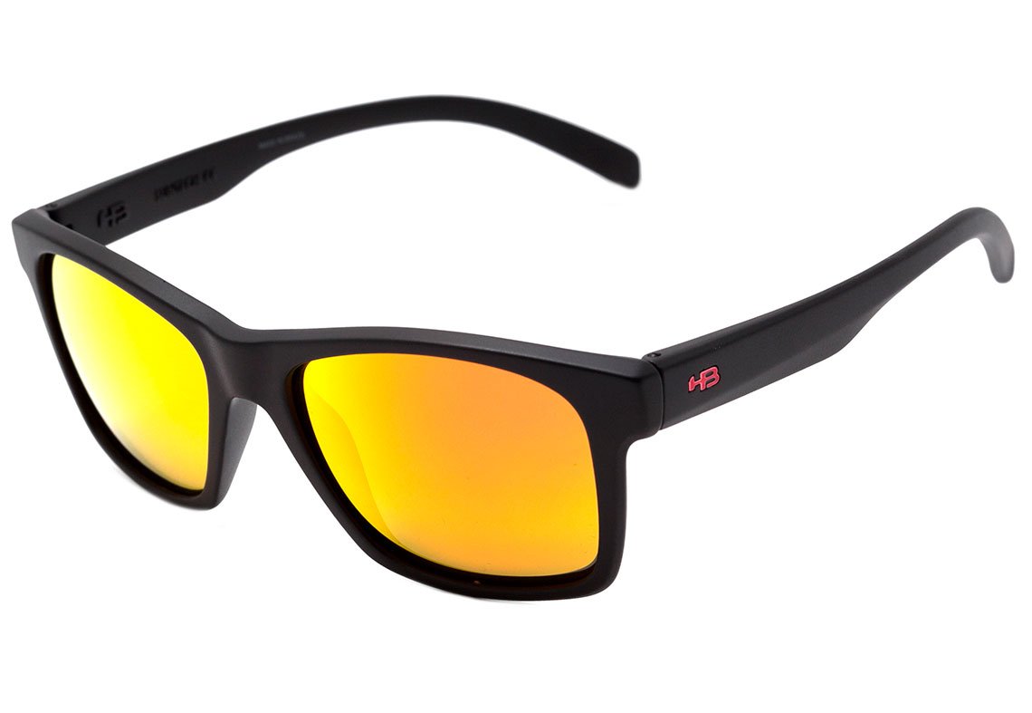 Óculos de Sol HB Unafraid Black Gold / Bronze Polarized Unico - 55 mm Matte Black/ Red Polarized Unico