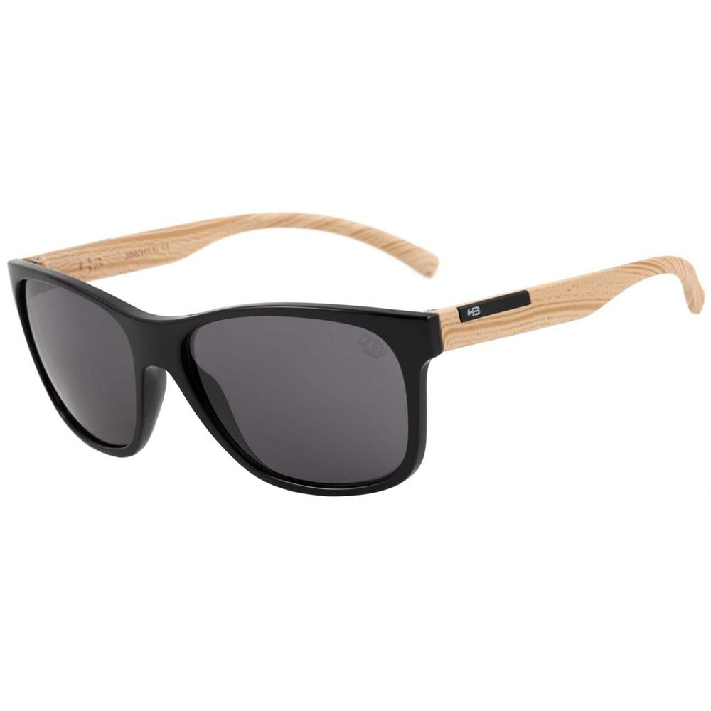 Óculos de Sol HB Underground Matte Black Wood / Gray Unico - 60 mm Gloss Black/ Wood/ Gray