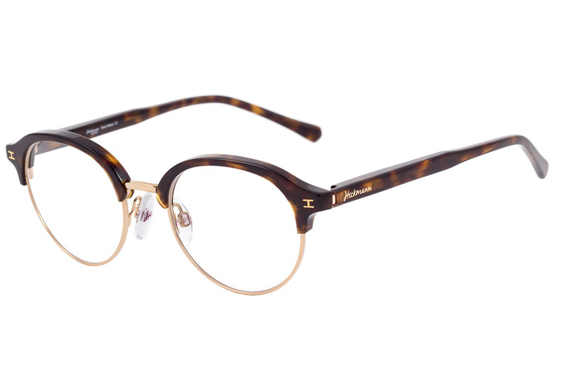 Hickmann HI 1021 G21 Marrom Mesclado e Dourado Brilho - Lente 4,9 cm - Grau