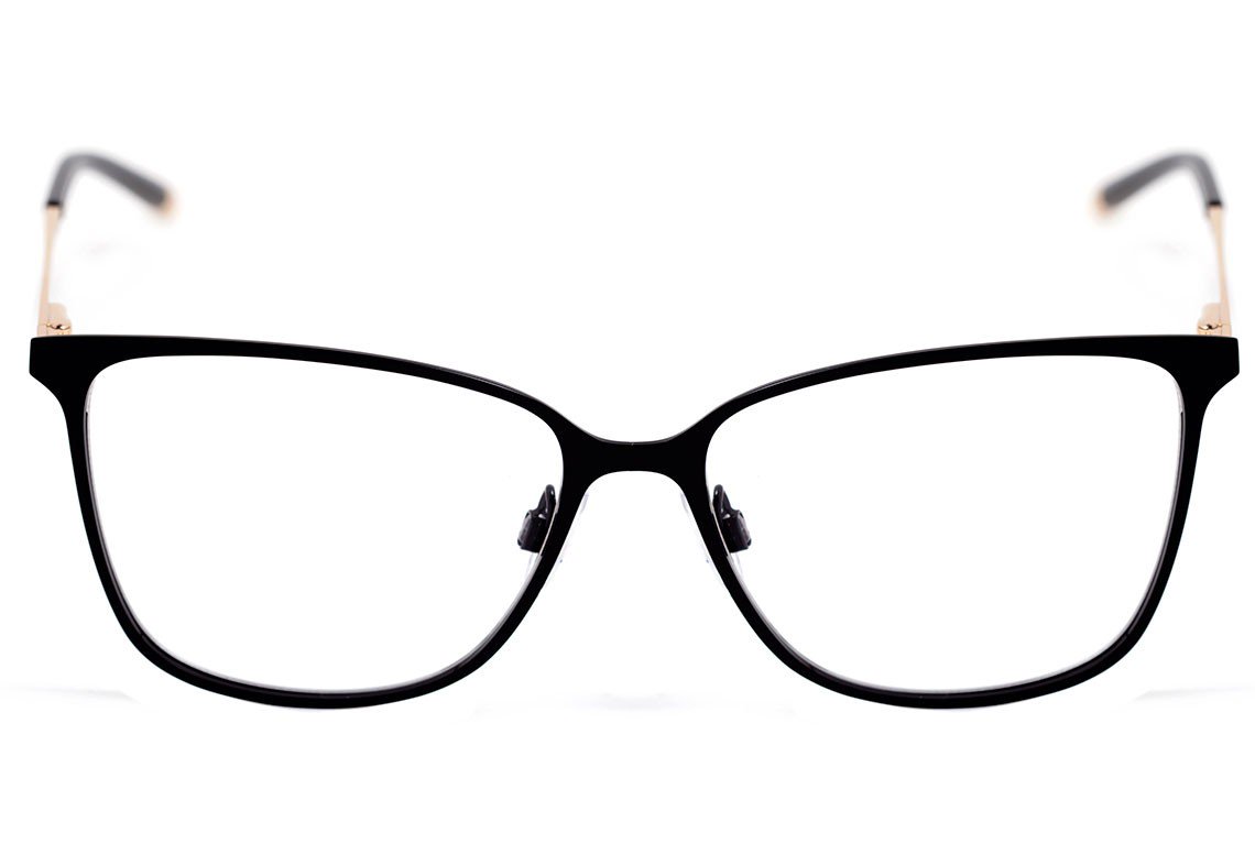 Óculos de Grau Hickmann Hi 1034 09Cs Preto Fosco E Dourado Brilho - 54 mm