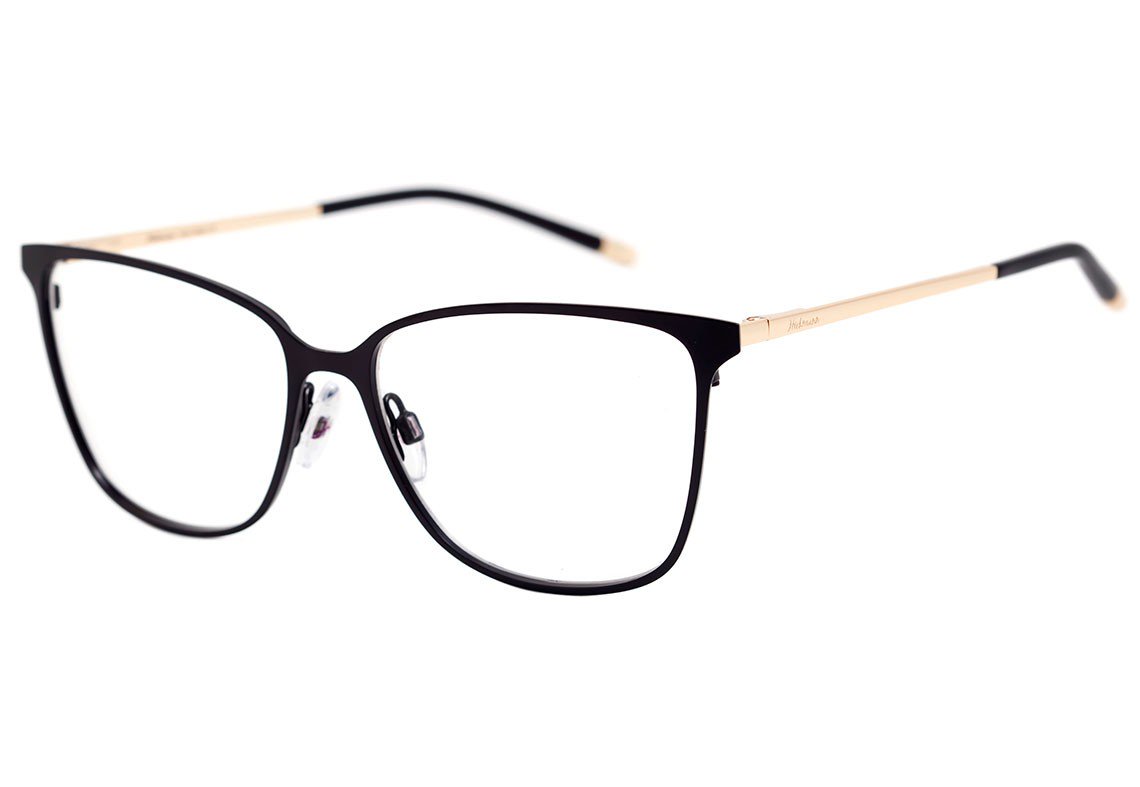 Óculos de Grau Hickmann Hi 1034 09Cs Preto Fosco E Dourado Brilho - 54 mm