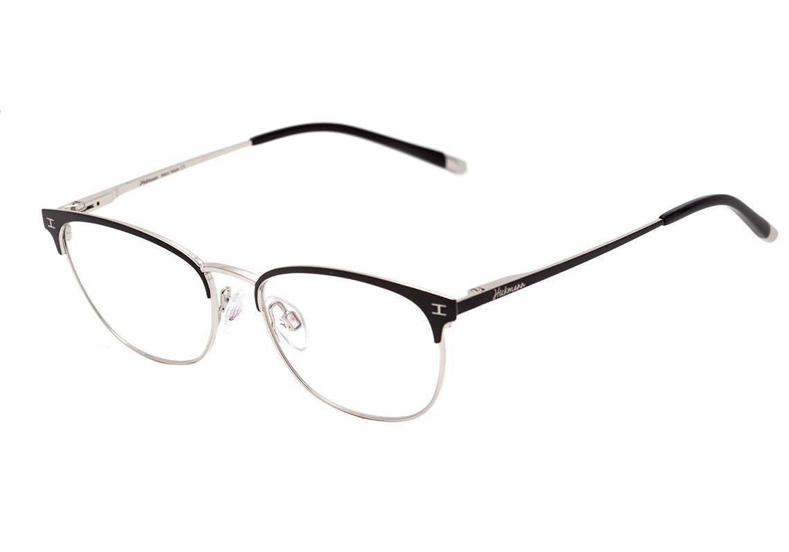 Hickmann Hi 1042 A 09A Preto E Prata Brilho - 52 mm - Grau