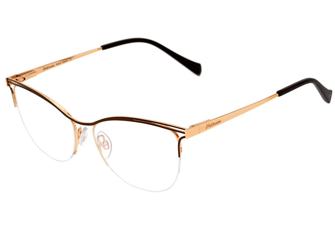 Óculos de Grau Hickmann HI 1067 01A Marrom e Dourado Brilho - 53 mm