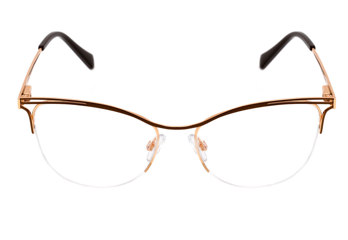 Óculos de Grau Hickmann HI 1067 01A Marrom e Dourado Brilho - 53 mm