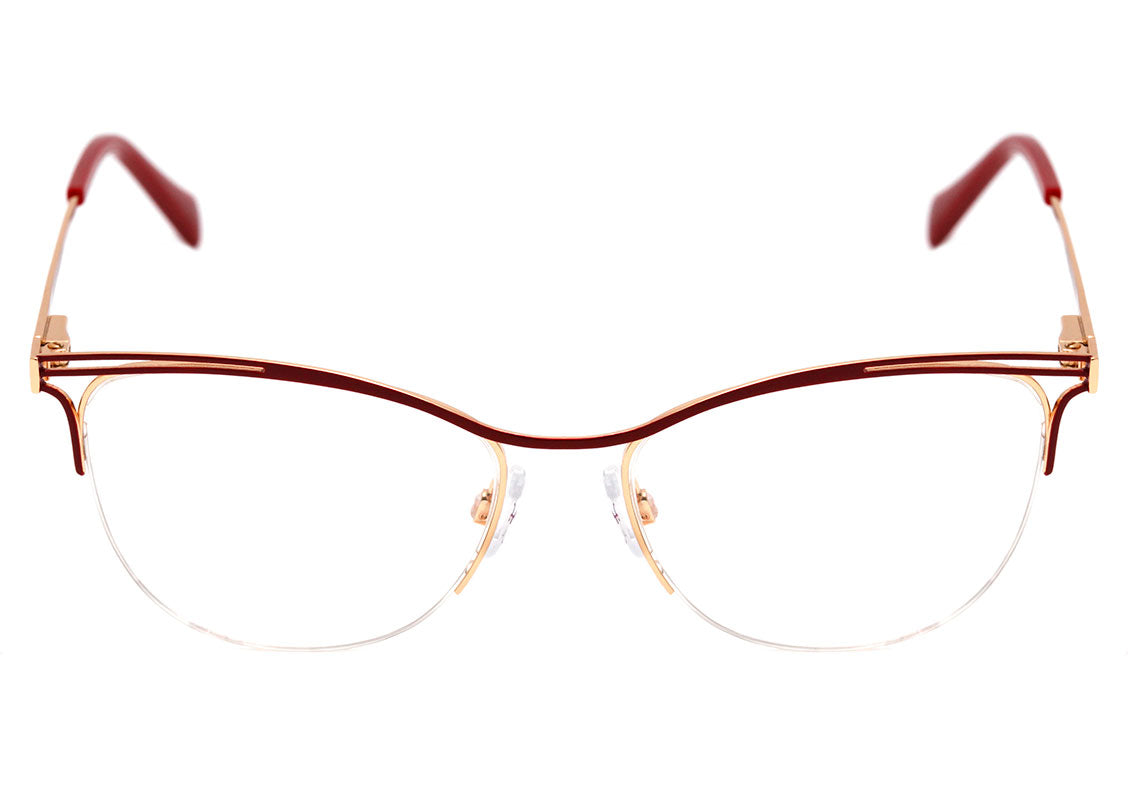 Hickmann HI 1067 07A Vermelho e Dourado Brilho - Lente 5,3 cm - Grau