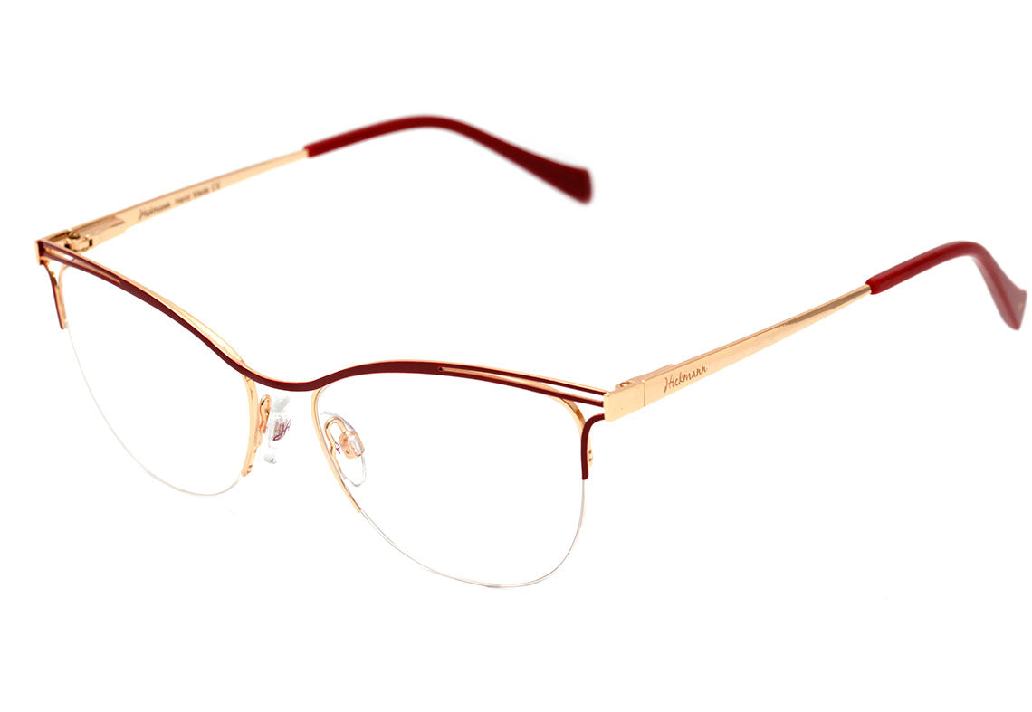 Hickmann HI 1067 07A Vermelho e Dourado Brilho - Lente 5,3 cm - Grau