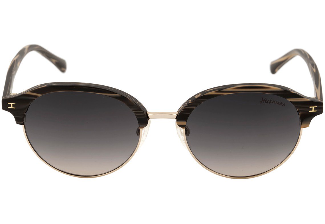 Óculos de Sol Hickmann Hi 3008 E01 Marrom Mesclado E Dourado Brilho/ Marrom Degradê - 52 mm